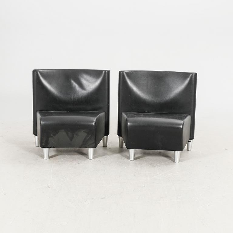 A set of eight leather easychairs by Erik Jørgensen Møbelfabrik, Svendborg, Denmark.