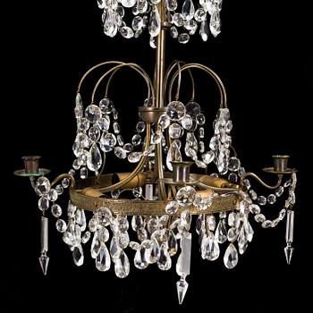 A mid-20th century, baroque style chandelier.