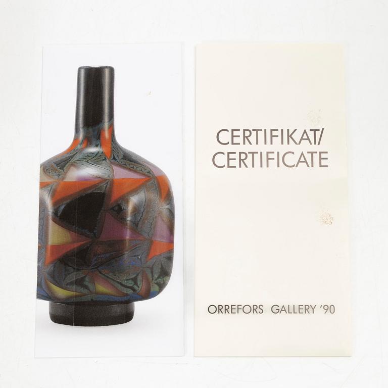 Eva Englund, a 'Millefiore Röd' vase, Orrefors, 1990.