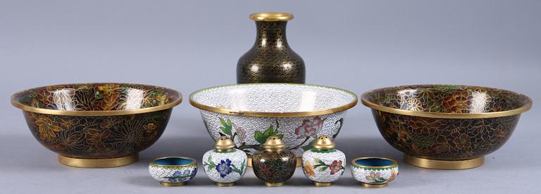 PARTI CLOISONNÉ, 9 delar, 1900-tal.