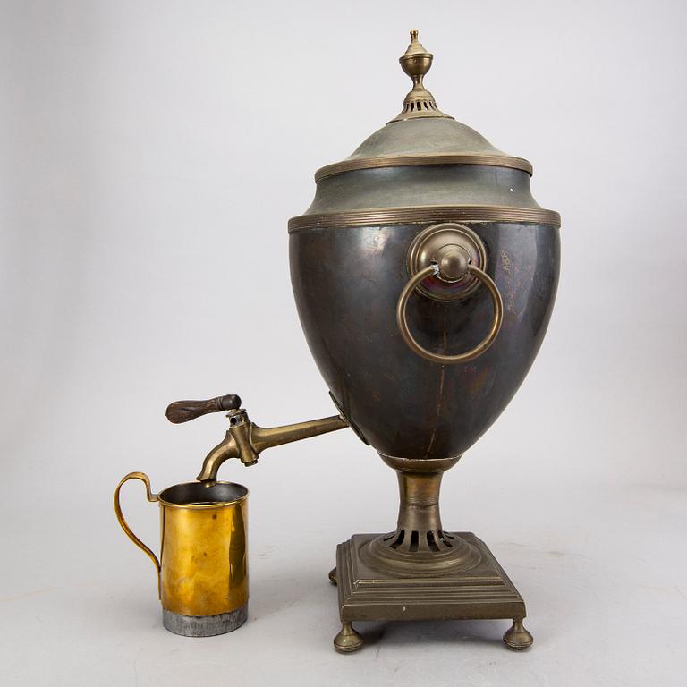 A 19th century copper samovar.
