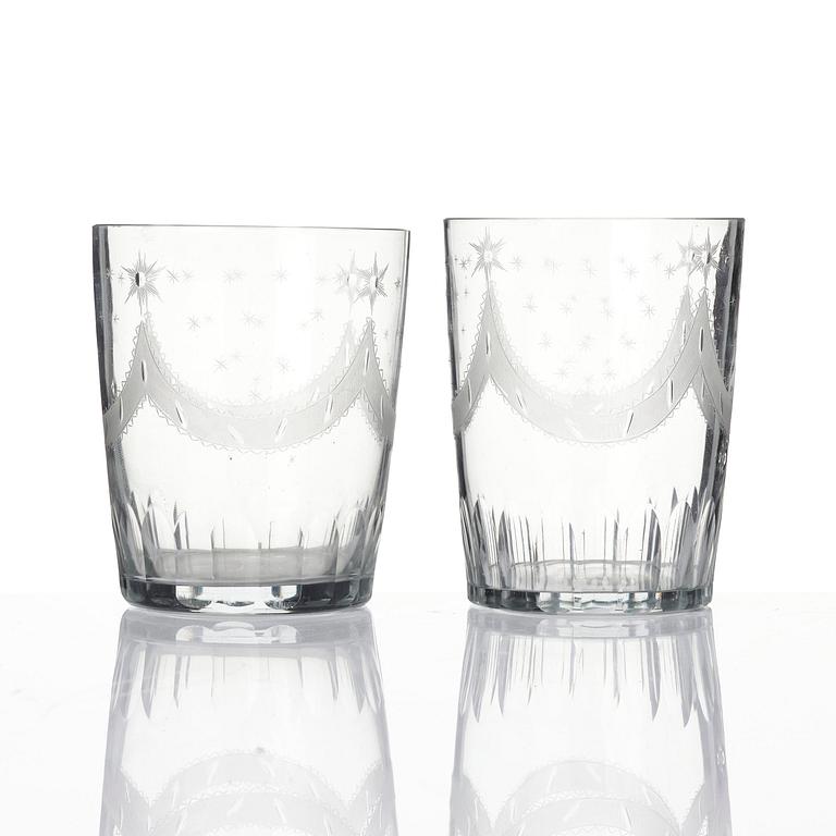Selter glass, twelve pieces, Sweden circa 1800, Late Gustavian.