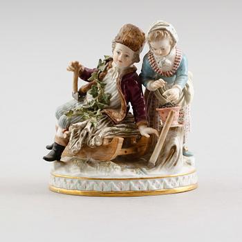 FIGURGRUPP, porslin, Meissen, 1900-talets första hälft.
