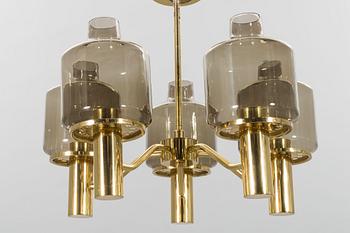 Hans Agne Jakobsson, a pair of  T507 Prior Chandelier with glass shadows, 1960's.