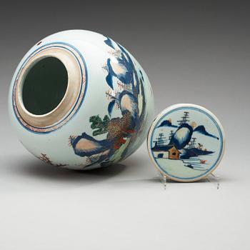 URNA med LOCK, porslin. Qing dynastin, Kangxi (1662-1722).