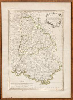 A SET OF TWO ENGRAVED MAPS, FRANCE, 18TH CENTURY.