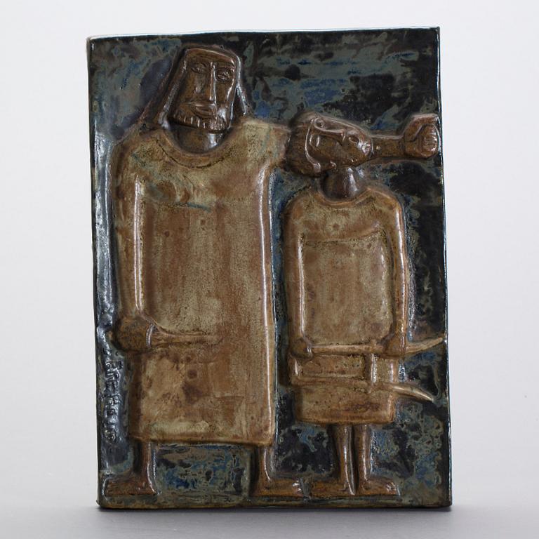 ÅKE HOLM, stengods, relief, signerad.