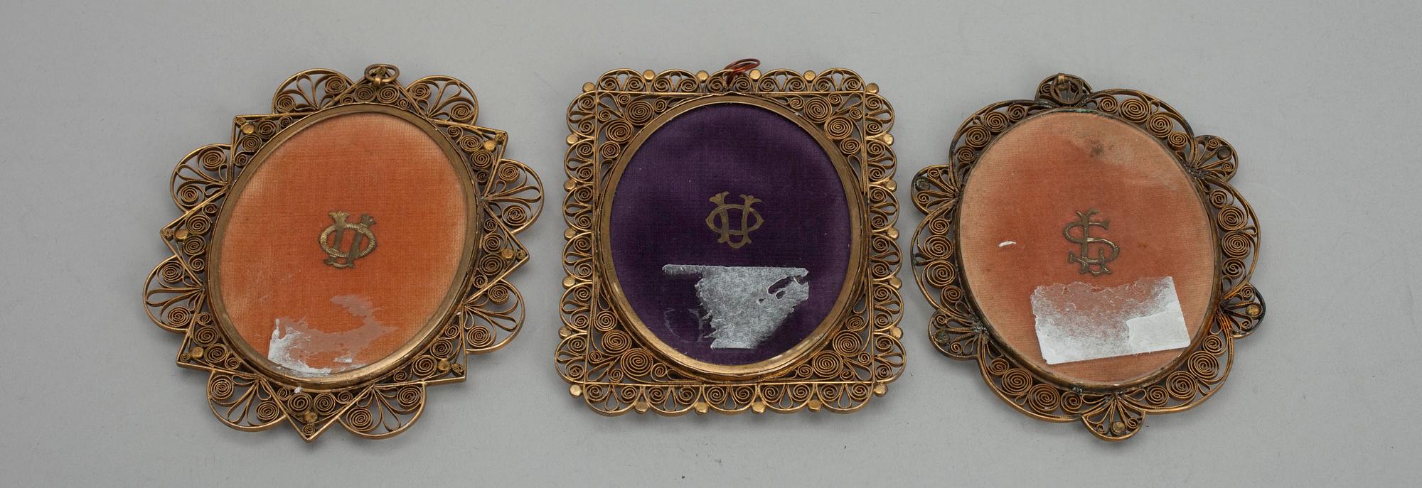 MINIATYYREJA, 3 kpl, sign. Venäjä, 1900-luku.