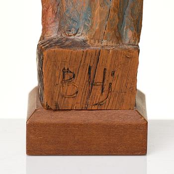 Bror Hjorth, sculpture, painted wood, signed.