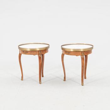 Pair of Louis XV-style side tables, 20th century.