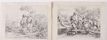 KOPPARSTICK ,33 st, bla efter J. Bourdon, 1700-1800-tal.