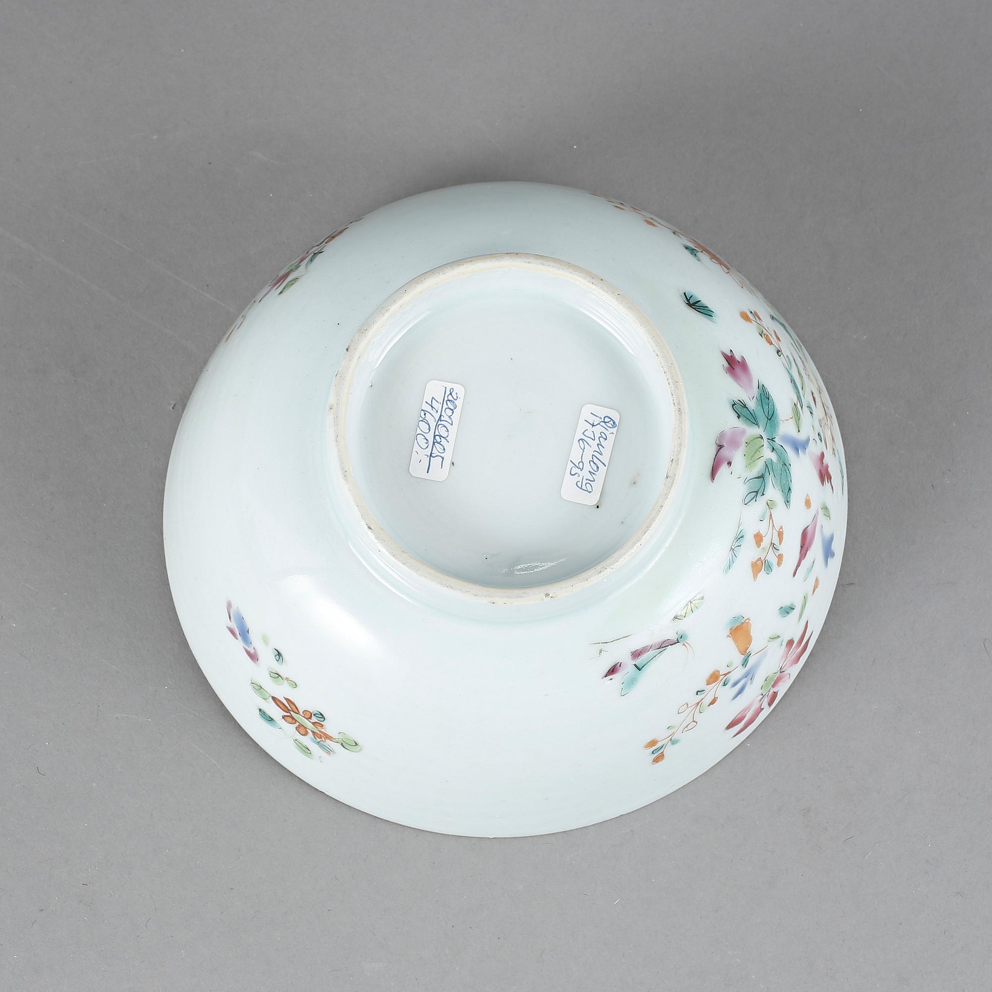SKÅL, porslin, Qianlong, Kina 1700-tal.