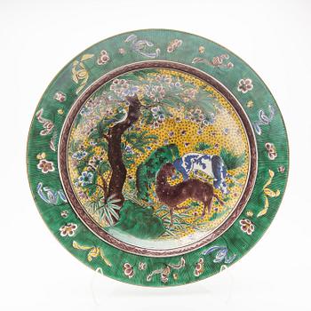 Praktfat, kutani, Japan, Edo/Meiji.