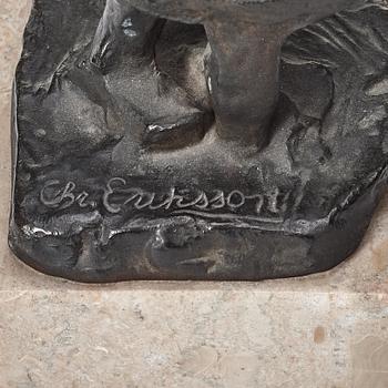 Christian Eriksson, skulptur. Sign. Gjutarstämpel. Brons, höjd 21,5 cm.