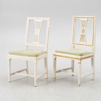 Chairs, 10 similar, circa 1800, late Gustavian.