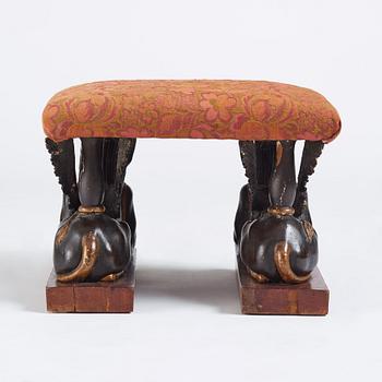 A late Gustavian style stool, 19th century.