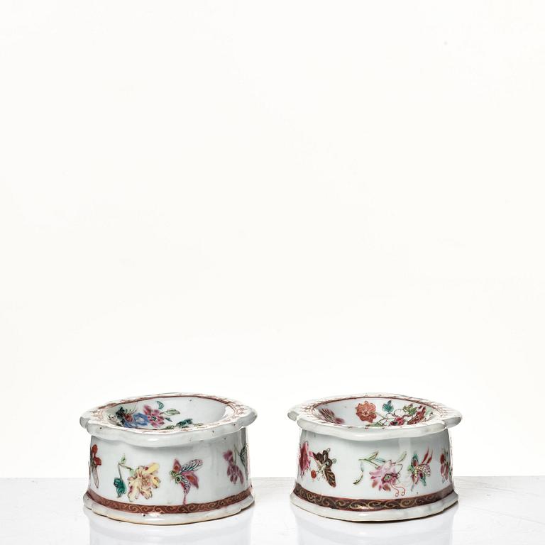 A set of four famille rose salts, Qing dynasty, Qianlong (1736-95).