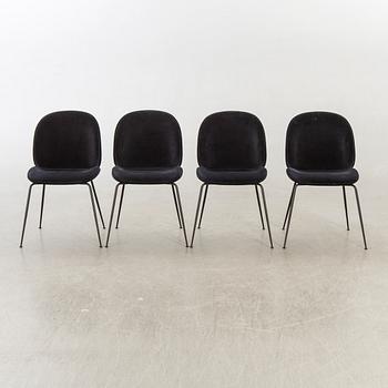 A set of four Beetle dining chairs by Gamfratesi for Gubi 2013.