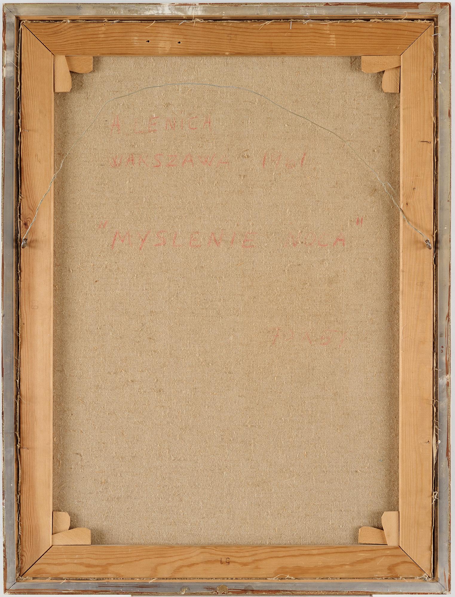Alfred Lenica, oil on canvas, Signed Lenica, and on verso signed A Lenica and dated Warsawa 1961.