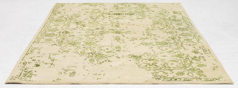 Rug, India, wool and silk with bamboo, approx. 230 x 173 cm.