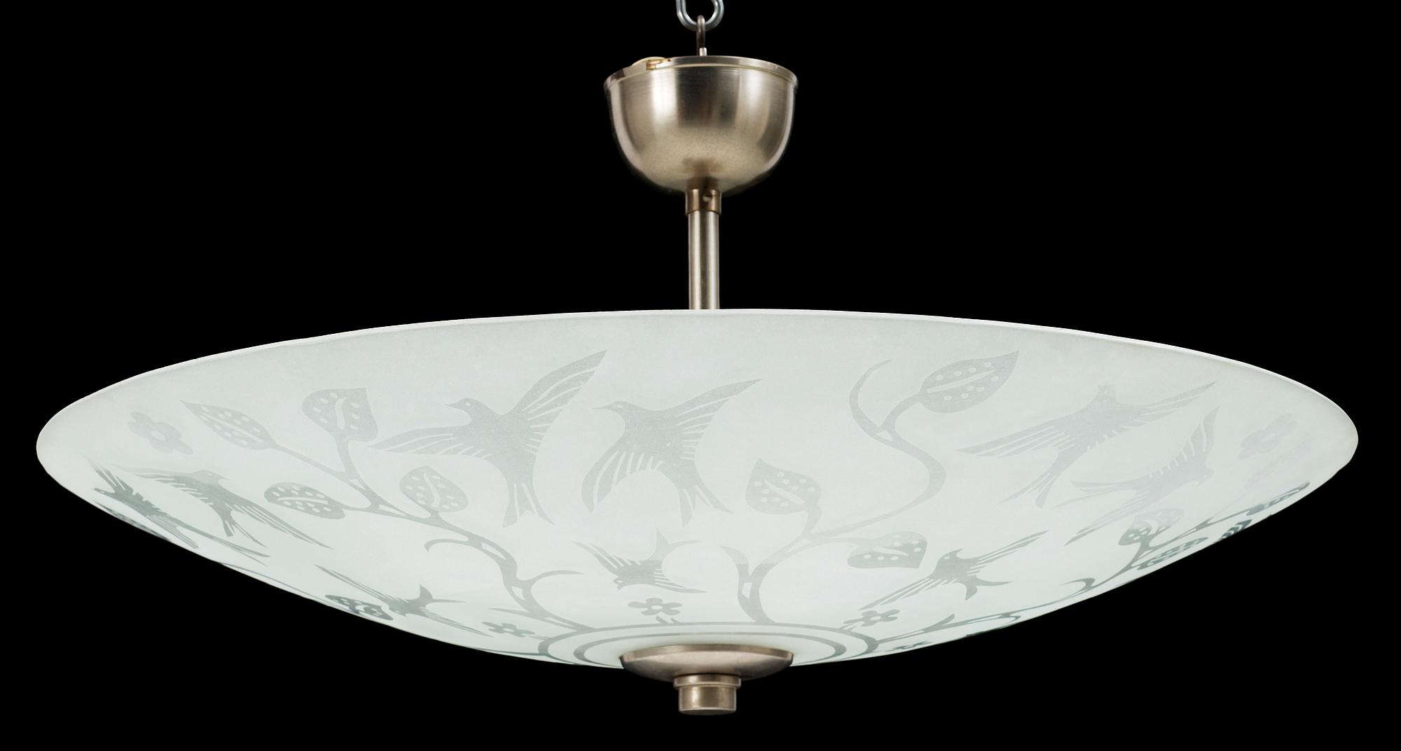 TAKLAMPA, glas, 1900-tal.