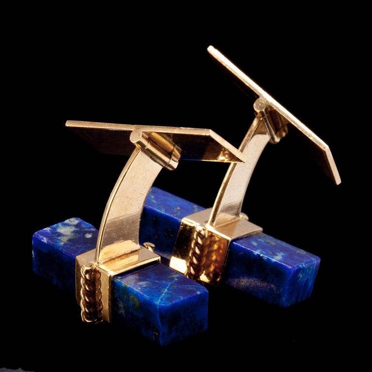 MANSCHETTKNAPPAR, ett par, 18k, Lapis Lazuli, vikt ca 11.7g.