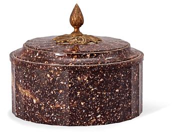 660. A Swedish Empire porphyry butter box.