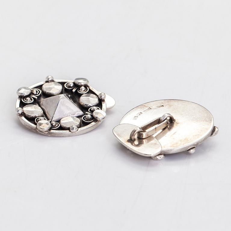 Saara Hopea, a pair of  silver cufflinks. Ossian Hopea, Porvoo, Finland 1968.