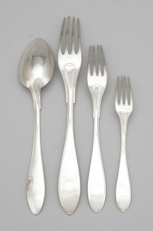 BESTICK, 23 delar, silver, A G Dufva, Stockholm, bl.a. 1913, vikt 986 gram.