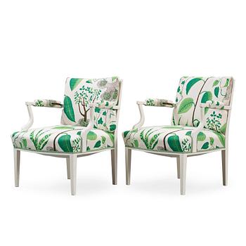 407. A pair of Josef Frank white laquered armchairs, Svenskt Tenn, model 969.