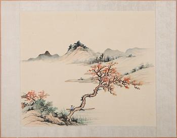 OKÄND KONSTNÄR, mapp med 10 st, gouacher, Japan/Kina, 1900-talets första hälft.