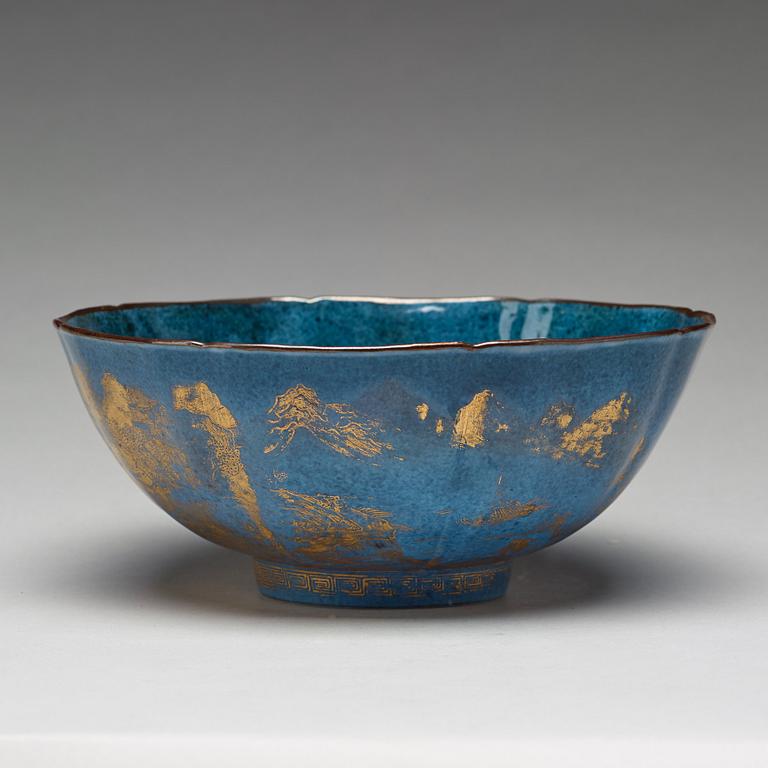 A powder blue bowl, Qing dynasty, 18th Century.