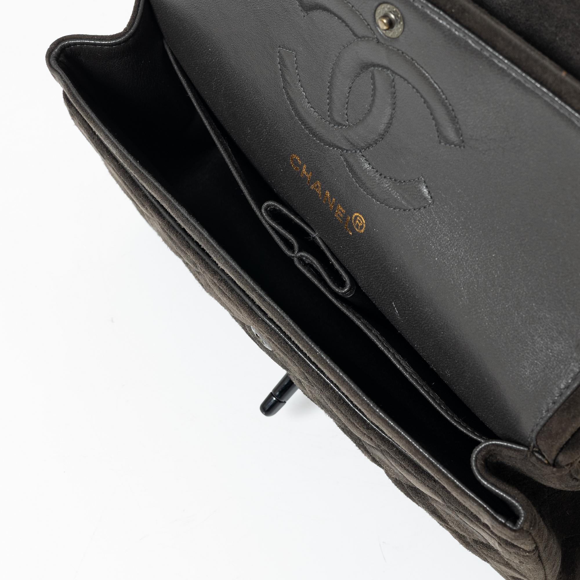 Chanel, A brown suede "Medium Double Flap Bag", 1997-1999.