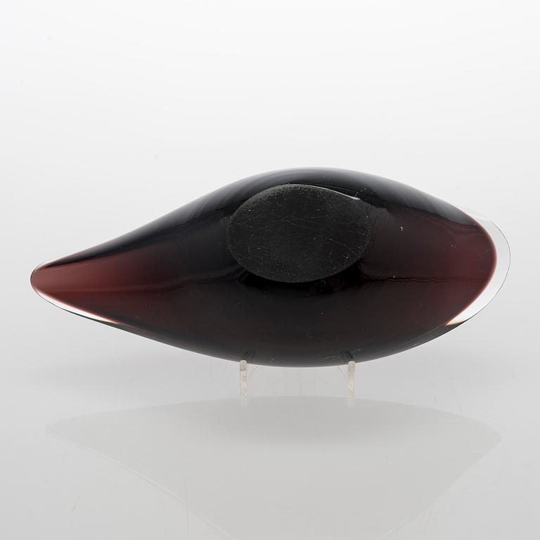 Kaj Franck, a 'Willow Leaf' glass bowl, acid signiture K. Franck Nuutajärvi Notsjö -55.