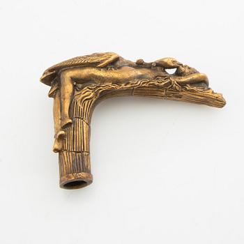 Umbrella handle Art Nouveau signed early 20th century bronze.