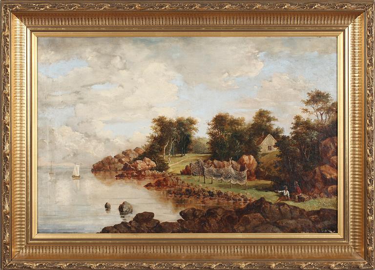 OKÄND KONSTNÄR, olja på duk, otydligt signerad, 1800-tal.