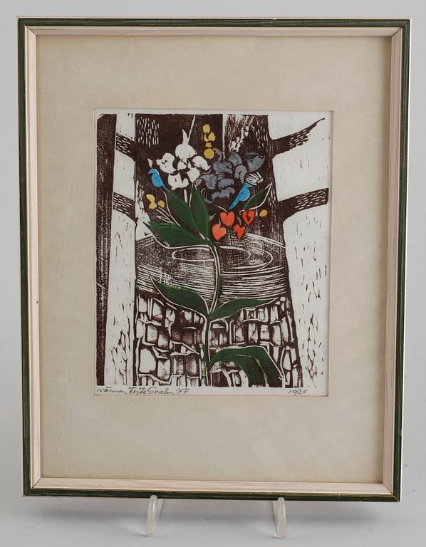 FRITZ GRAHN, 10 st, träsnitt, sign och daterade.