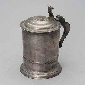An 1840 pewter tancard by Johan Lindblad, Turku Finland.