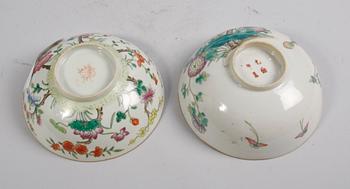 SKÅLAR, 2 st, porslin, Kina. 1800/1900-tal.