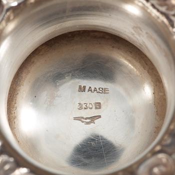 A Norwegian early 20th century parcel-gilt punsh-bowl, makers mark of M. Aase.