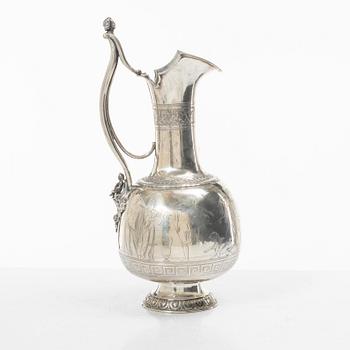 Emil Ferdinand Dahl, vinkanna, silver, Köpenhamn, Danmark, 1865.