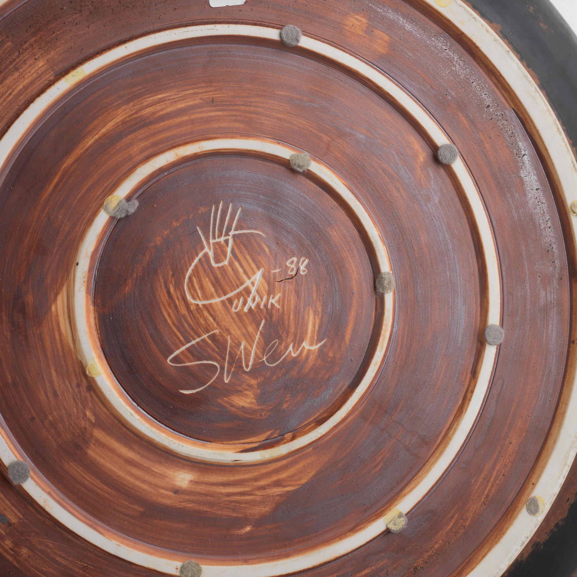 Sven Wejsfelt, skål, stengods, Gustavsberg Studio, unik, 1988.