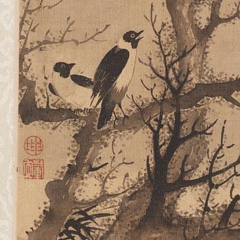 An album with 12 paintings by Qing dynasty artists, circa 1900. Attributed to Zhang Jian, Shou Ping, Yang Jin, after.