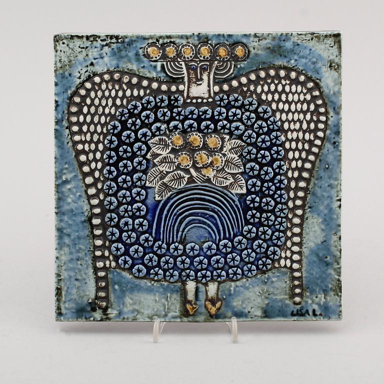 VÄGGPLATTA, stengods, Lisa Larson, Gustavsberg.