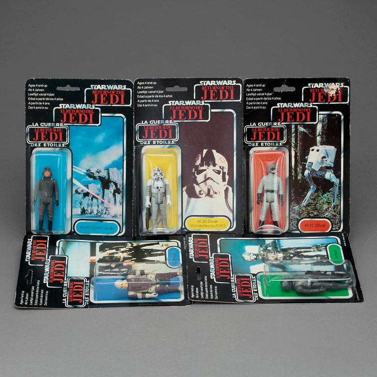 STAR WARS, 5 stycken actionfigurer, Kenner, 1983.