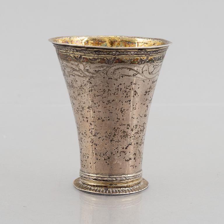 A Swedish Parcel Gilt Silver Beaker, mark of Ferdinand Sehl the Youngest, Stockholm (active 1756-1780).