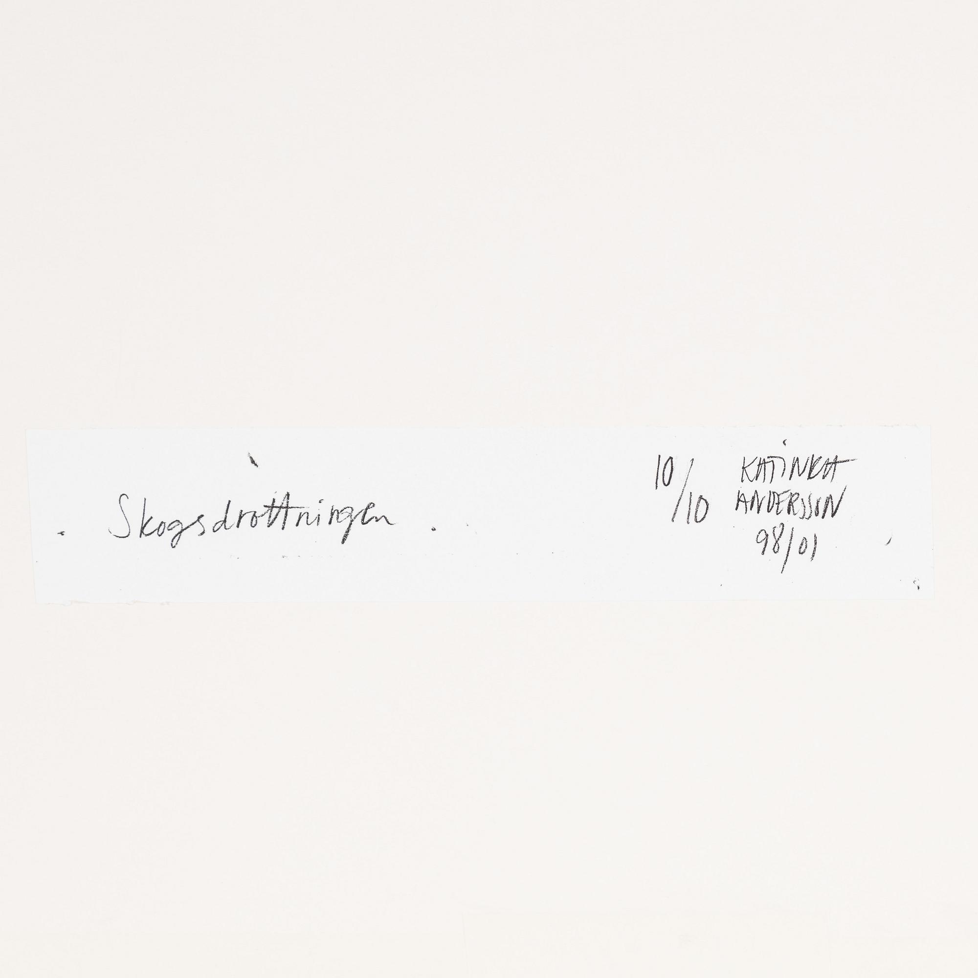 Katinka Andersson, etsning, signerad 10/10.