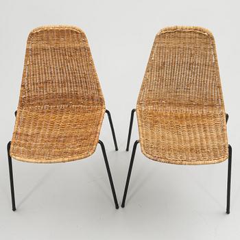 Gianfranco Legler, chairs, 1 pair, "Basket chair".