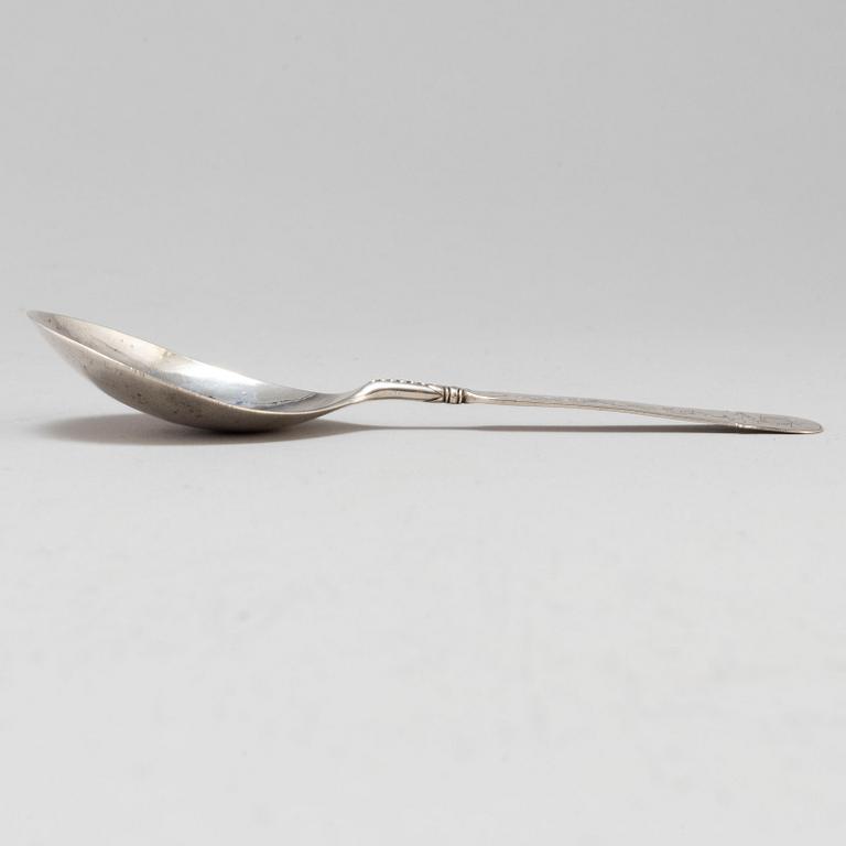 A vodka silver spoon. Norway 17th century.