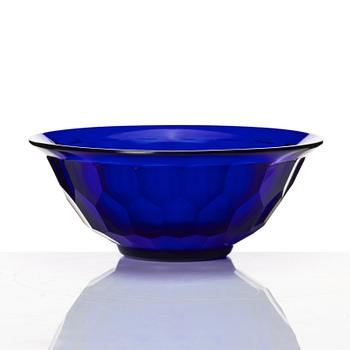 A blue peking glass bowl, Qing dynasty (1644-1912).